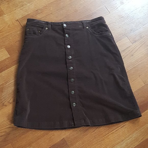 croft & barrow Dresses & Skirts - Stretch Corduroy A line Button Front skirt EUC